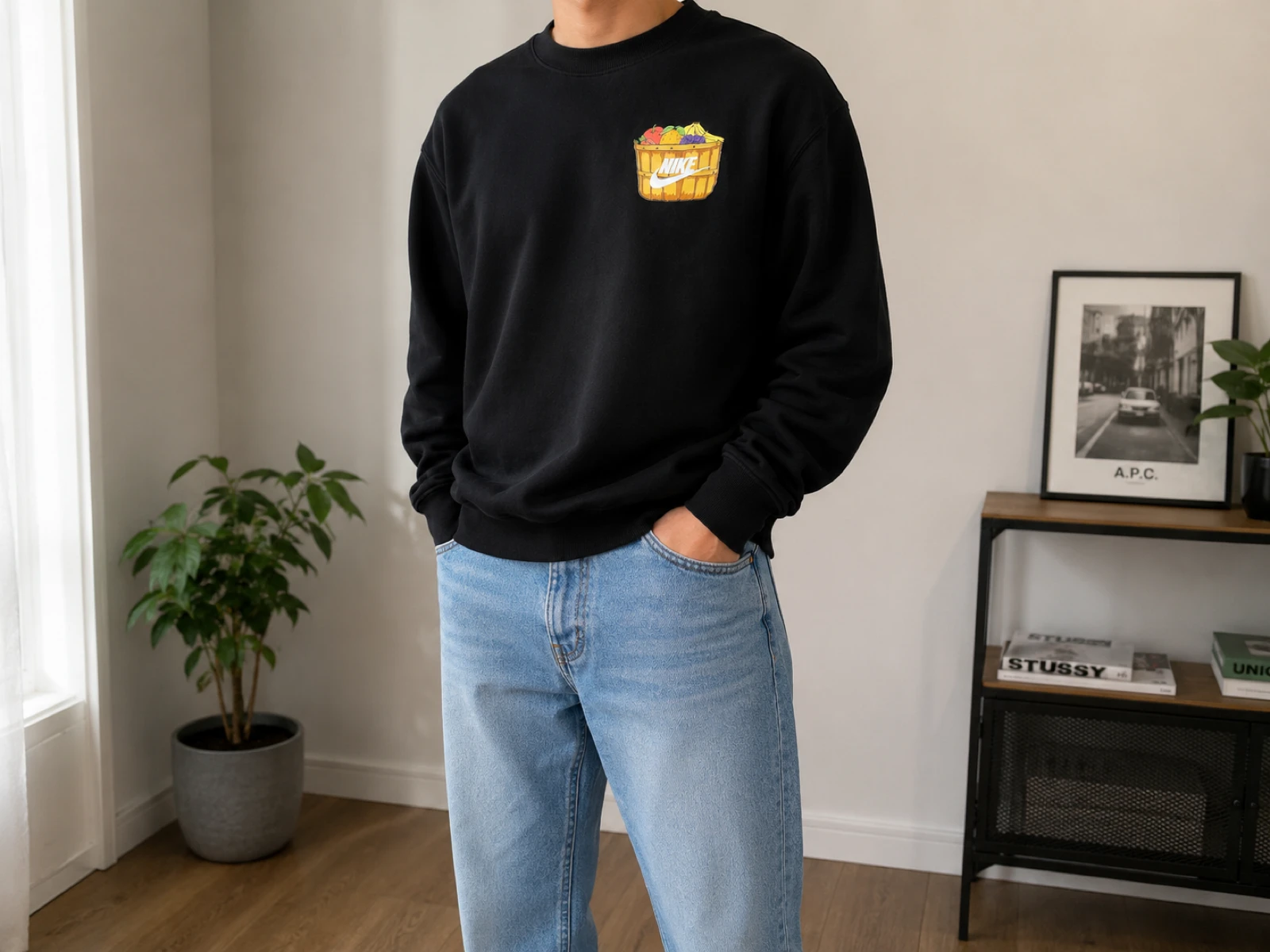 Nike Sweat noir logo panier fruits – Taille S – Excellent état 